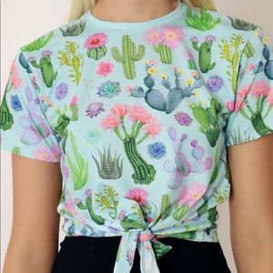 Crazy Plant Lady Tie Front Top